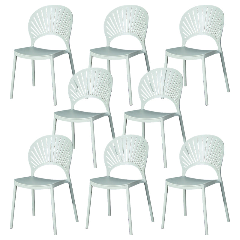 Modern Plastic Chair Open Back Dining Side Furniture in Matte Finish