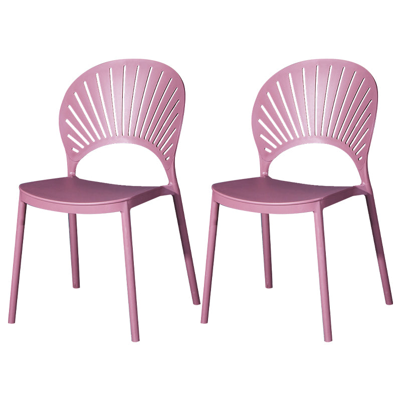 Modern Plastic Chair Open Back Dining Side Furniture in Matte Finish