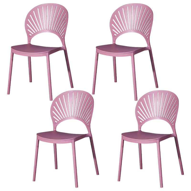 Modern Plastic Chair Open Back Dining Side Furniture in Matte Finish