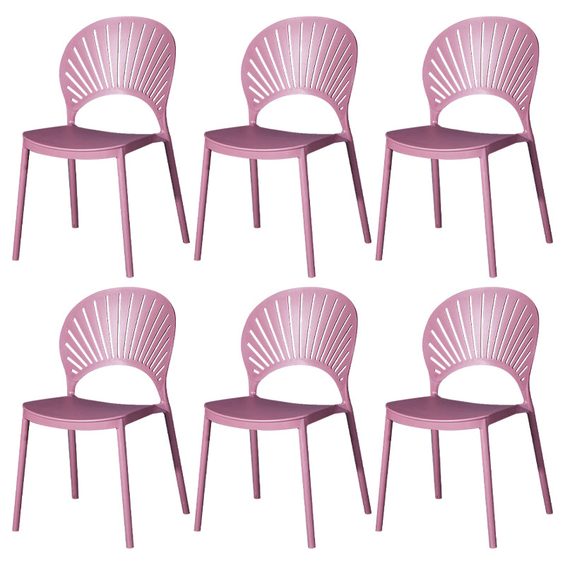 Modern Plastic Chair Open Back Dining Side Furniture in Matte Finish