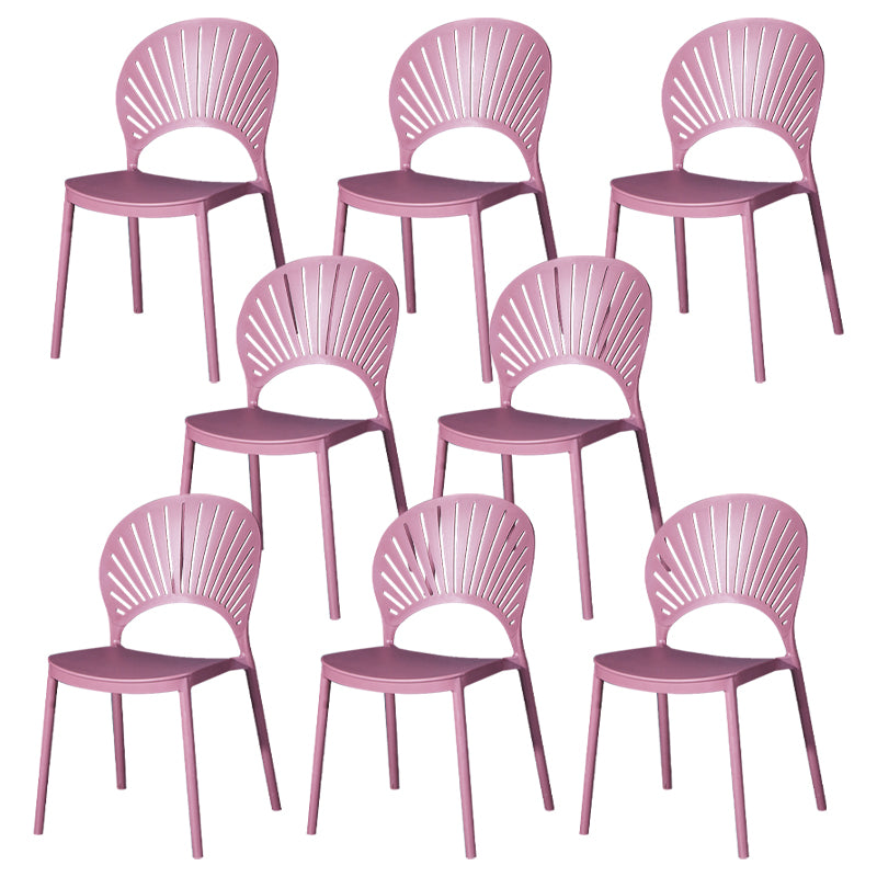 Modern Plastic Chair Open Back Dining Side Furniture in Matte Finish