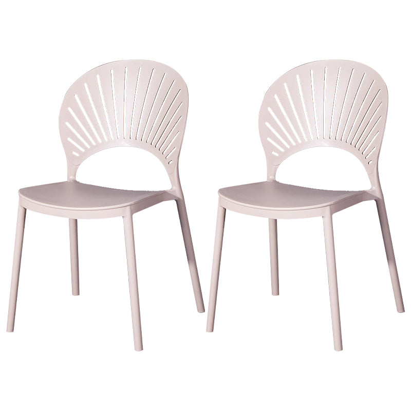 Modern Plastic Chair Open Back Dining Side Furniture in Matte Finish