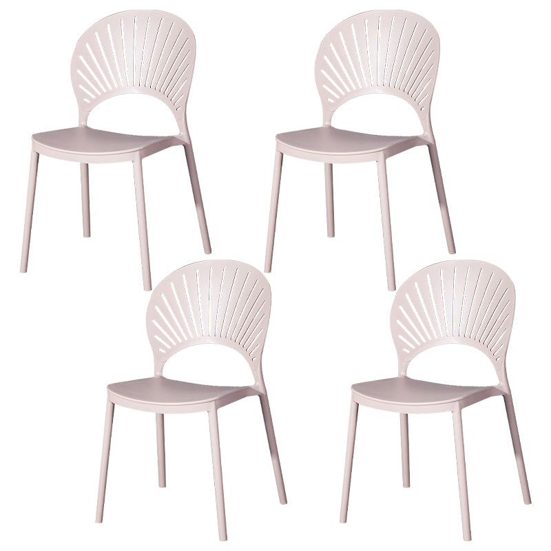 Modern Plastic Chair Open Back Dining Side Furniture in Matte Finish