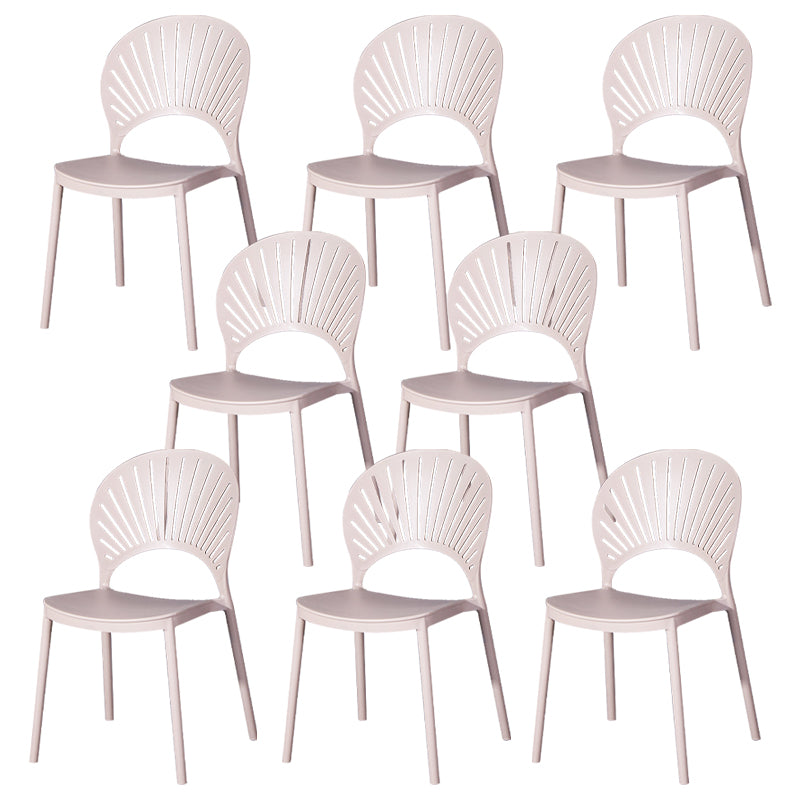 Modern Plastic Chair Open Back Dining Side Furniture in Matte Finish