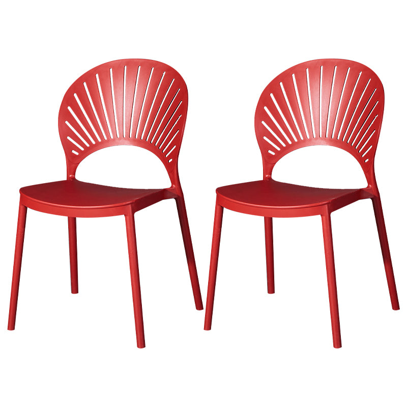 Modern Plastic Chair Open Back Dining Side Furniture in Matte Finish