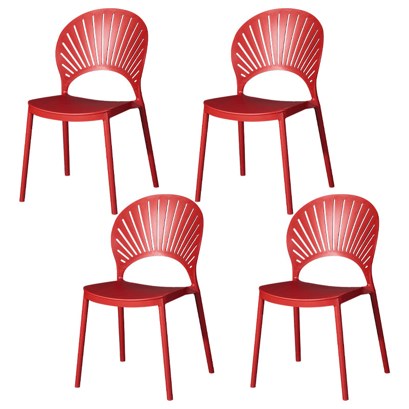 Modern Plastic Chair Open Back Dining Side Furniture in Matte Finish