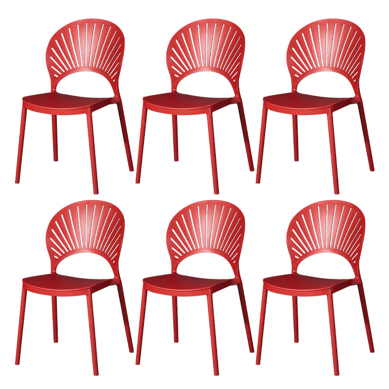 Modern Plastic Chair Open Back Dining Side Furniture in Matte Finish