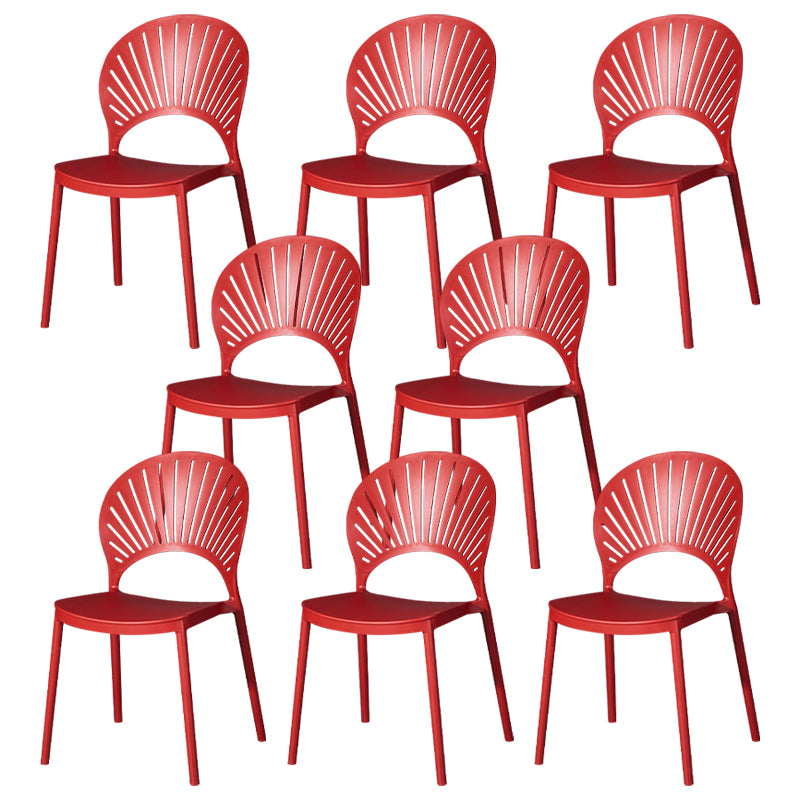 Modern Plastic Chair Open Back Dining Side Furniture in Matte Finish