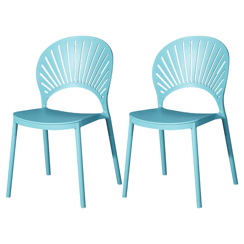 Modern Plastic Chair Open Back Dining Side Furniture in Matte Finish