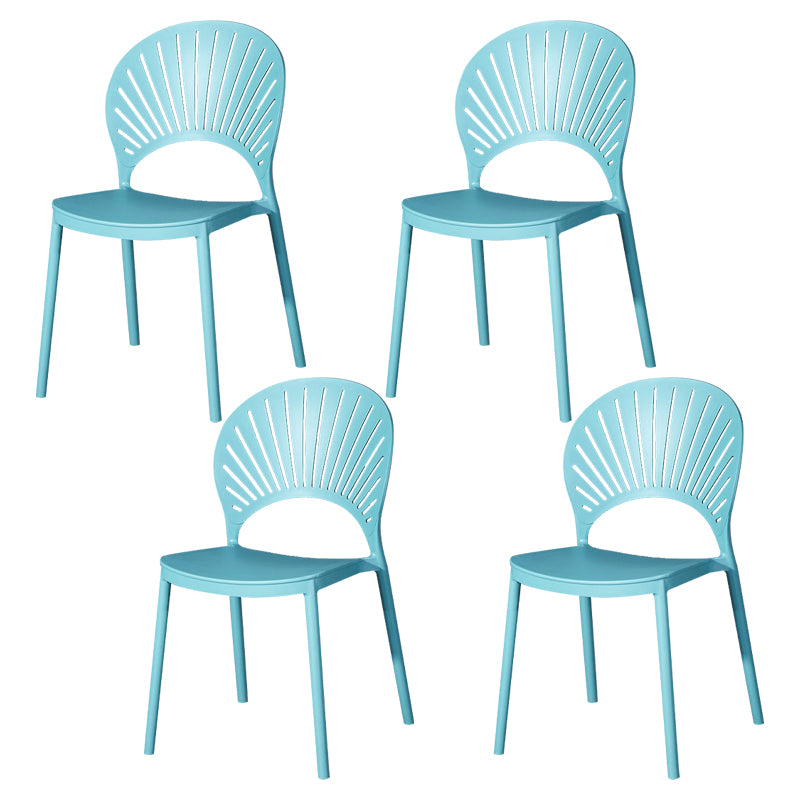 Modern Plastic Chair Open Back Dining Side Furniture in Matte Finish