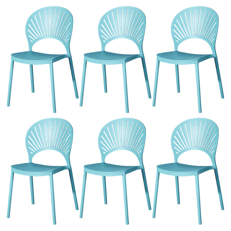 Modern Plastic Chair Open Back Dining Side Furniture in Matte Finish