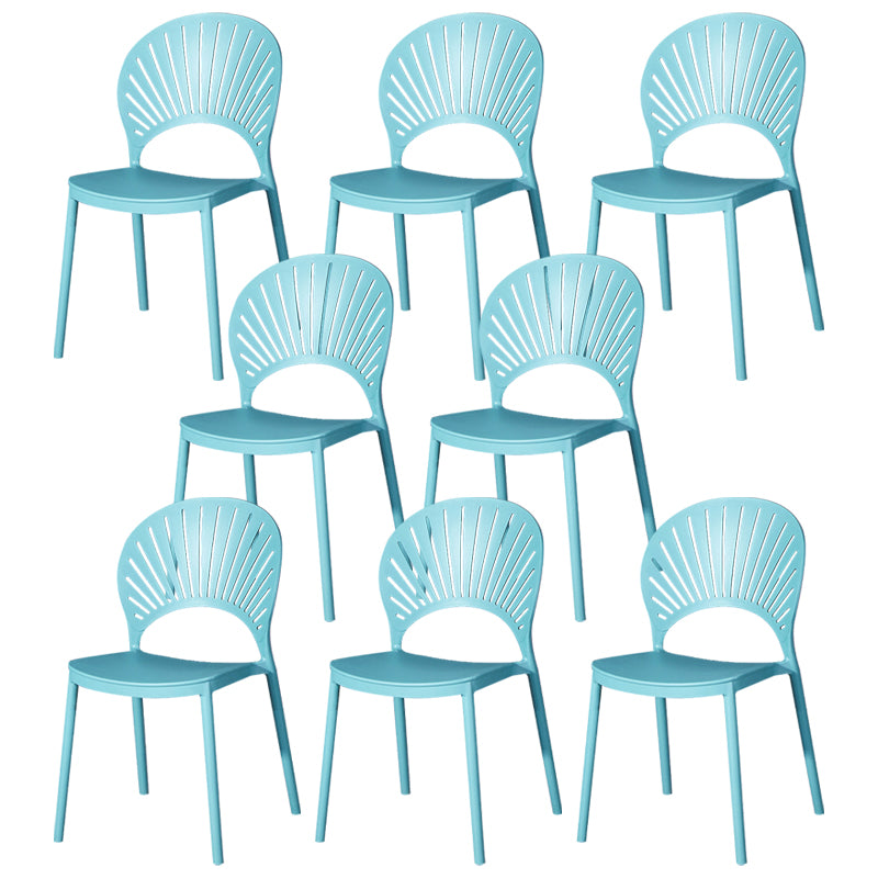 Modern Plastic Chair Open Back Dining Side Furniture in Matte Finish
