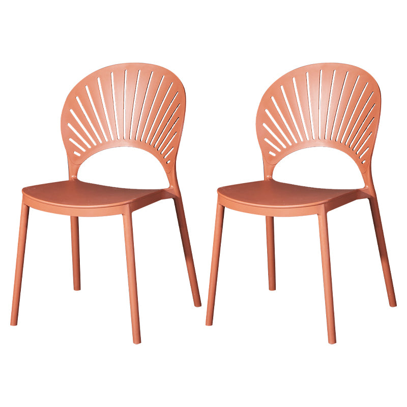 Modern Plastic Chair Open Back Dining Side Furniture in Matte Finish