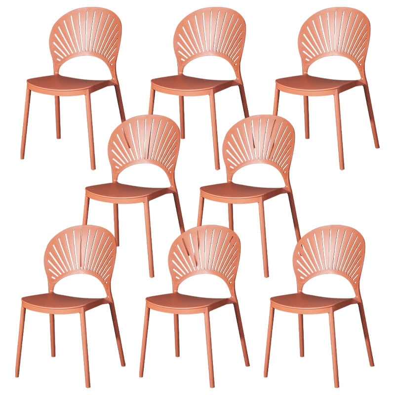 Modern Plastic Chair Open Back Dining Side Furniture in Matte Finish