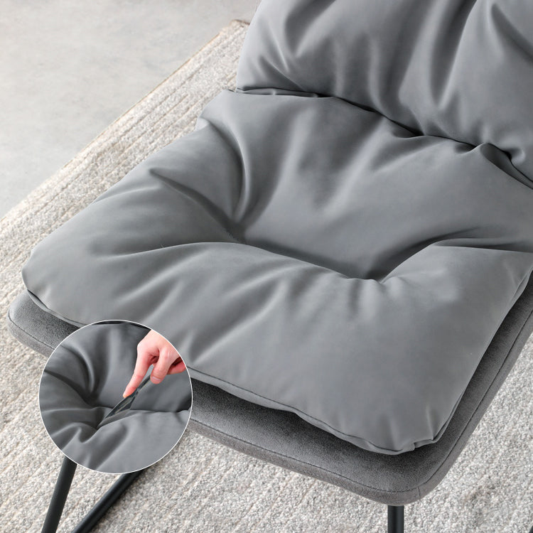 Contemporary Metal Dining Room Chair Armless Upholstered Side Chairs for Home Use