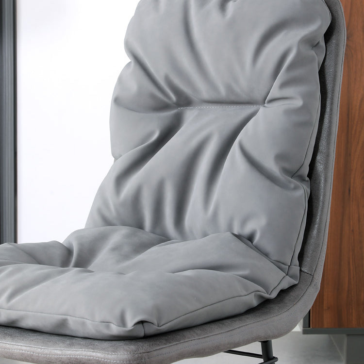 Contemporary Metal Dining Room Chair Armless Upholstered Side Chairs for Home Use