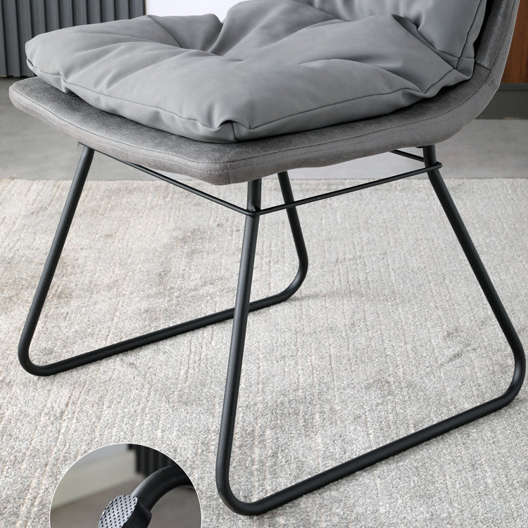 Contemporary Metal Dining Room Chair Armless Upholstered Side Chairs for Home Use