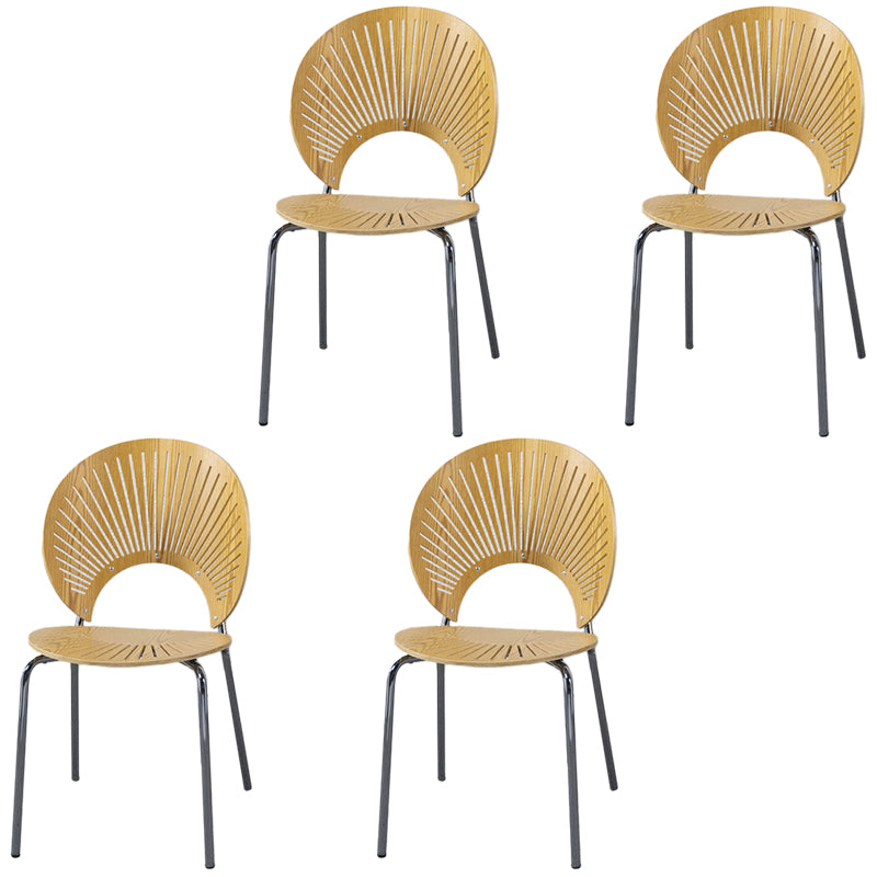 Industrial Metal Dining Room Chair Open Back Dining Side Chair for Restaurant Use