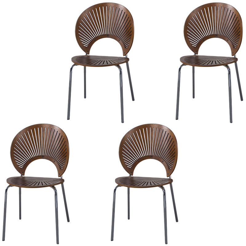 Industrial Metal Dining Room Chair Open Back Dining Side Chair for Restaurant Use