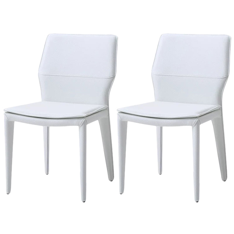 Contemporary Metal Dining Room Chair Armless Leather Dining Chairs for Home Use