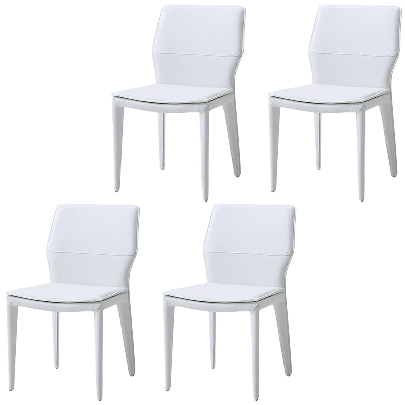 Contemporary Metal Dining Room Chair Armless Leather Dining Chairs for Home Use