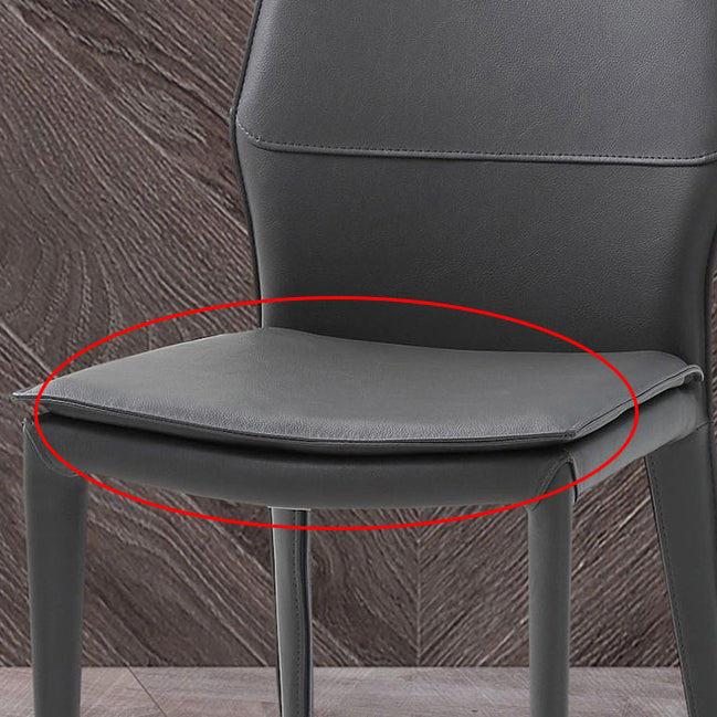 Contemporary Metal Dining Room Chair Armless Leather Dining Chairs for Home Use