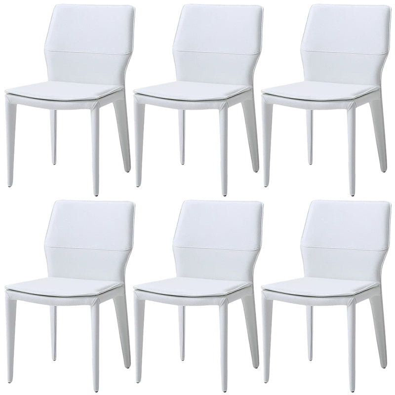 Contemporary Metal Dining Room Chair Armless Leather Dining Chairs for Home Use