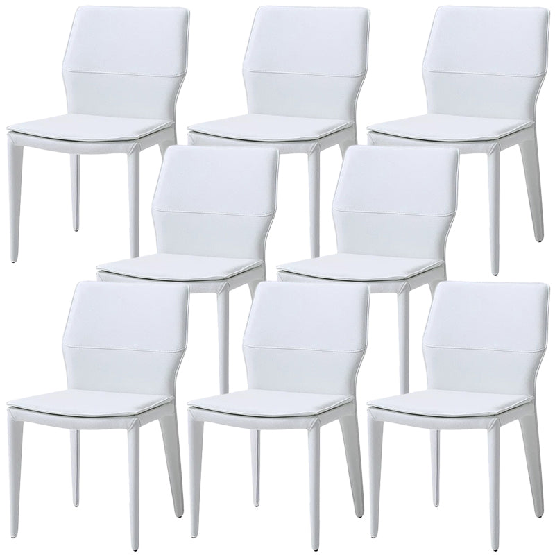 Contemporary Metal Dining Room Chair Armless Leather Dining Chairs for Home Use