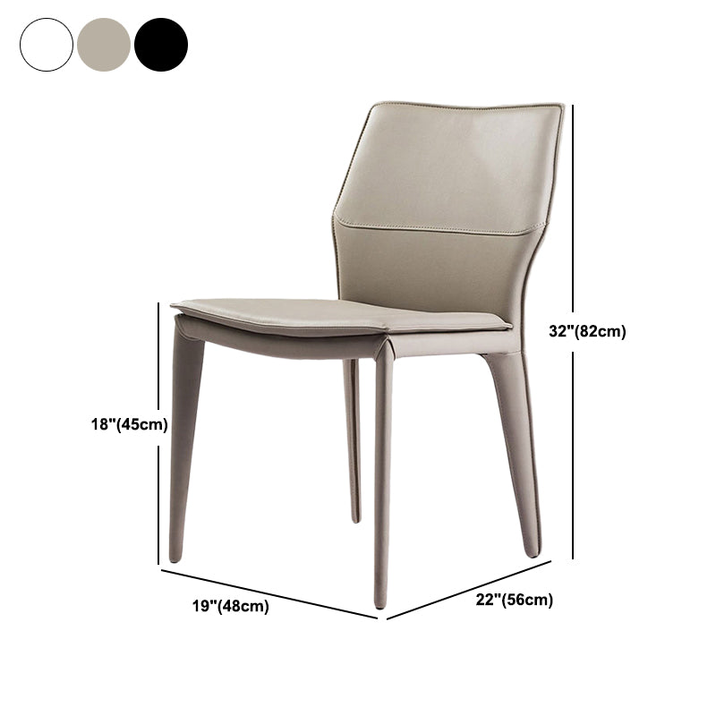 Contemporary Metal Dining Room Chair Armless Leather Dining Chairs for Home Use