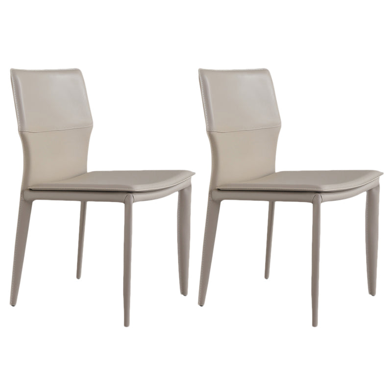 Contemporary Style Dining Chairs Armless Chairs with Metal Legs for Home