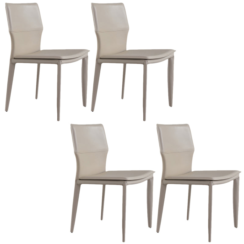 Contemporary Style Dining Chairs Armless Chairs with Metal Legs for Home