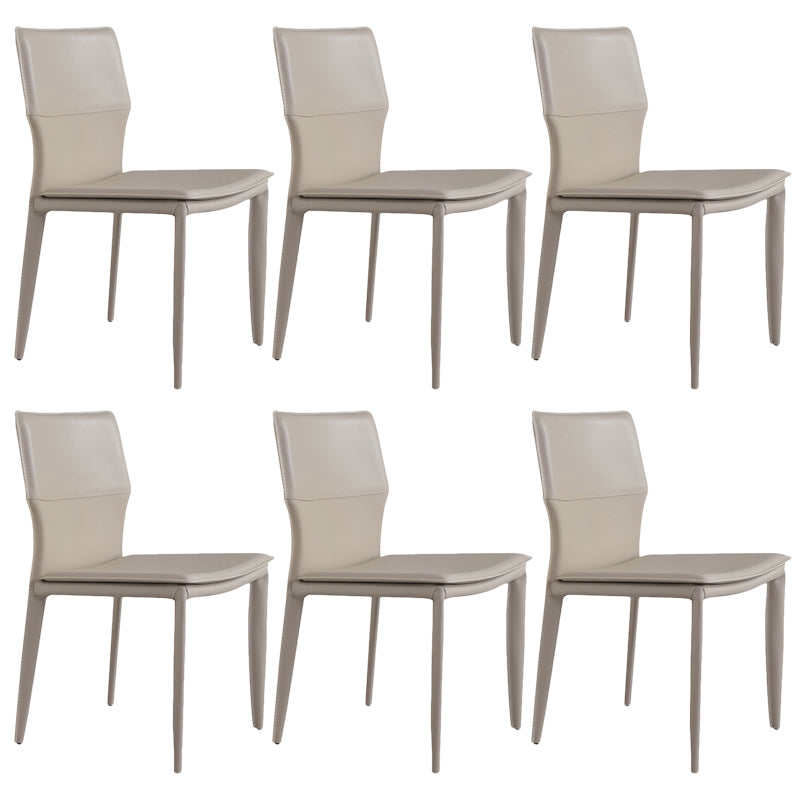 Contemporary Style Dining Chairs Armless Chairs with Metal Legs for Home