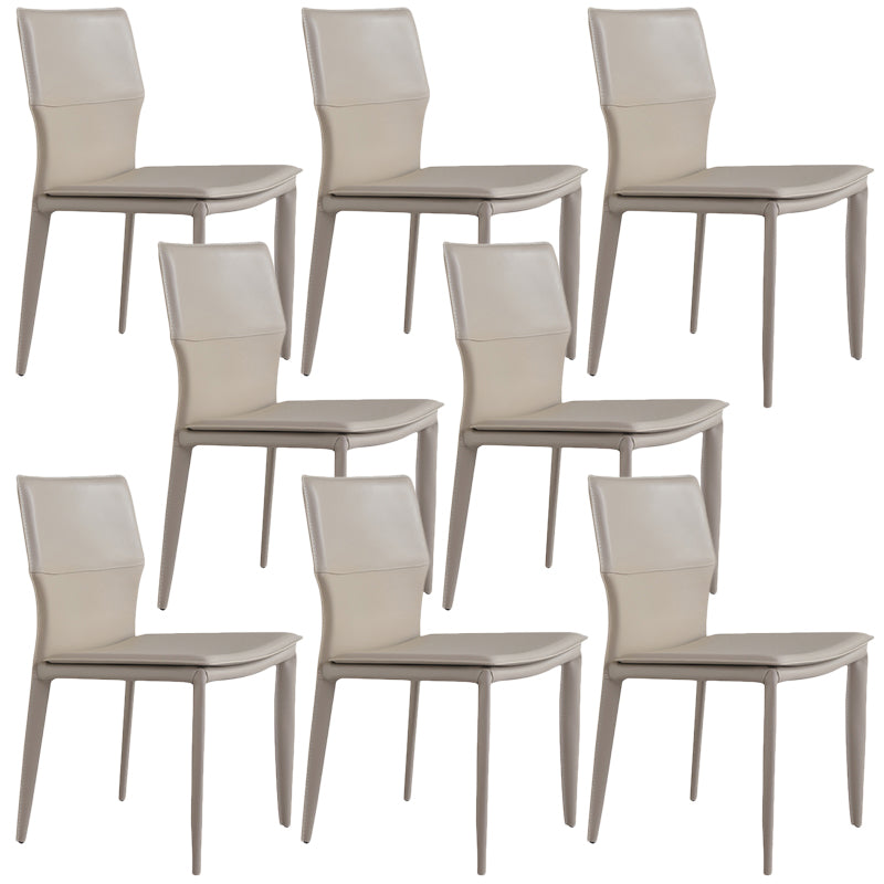 Contemporary Style Dining Chairs Armless Chairs with Metal Legs for Home