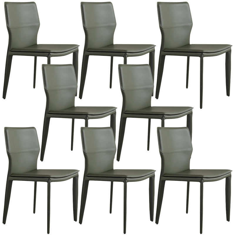 Contemporary Style Dining Chairs Armless Chairs with Metal Legs for Home