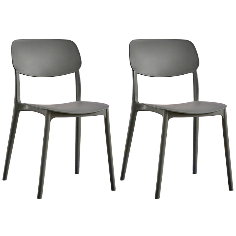 Scandinavian Stackable Armless Dining Chairs Plastic Open Back Dining Side Chair
