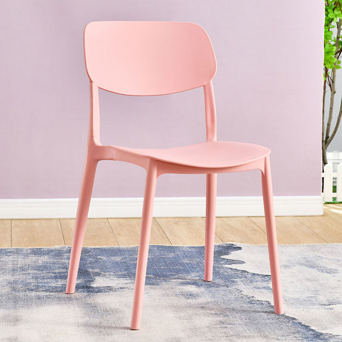 Scandinavian Stackable Armless Dining Chairs Plastic Open Back Dining Side Chair
