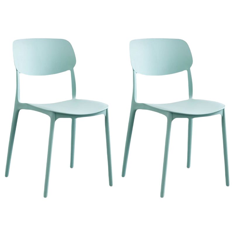 Scandinavian Stackable Armless Dining Chairs Plastic Open Back Dining Side Chair