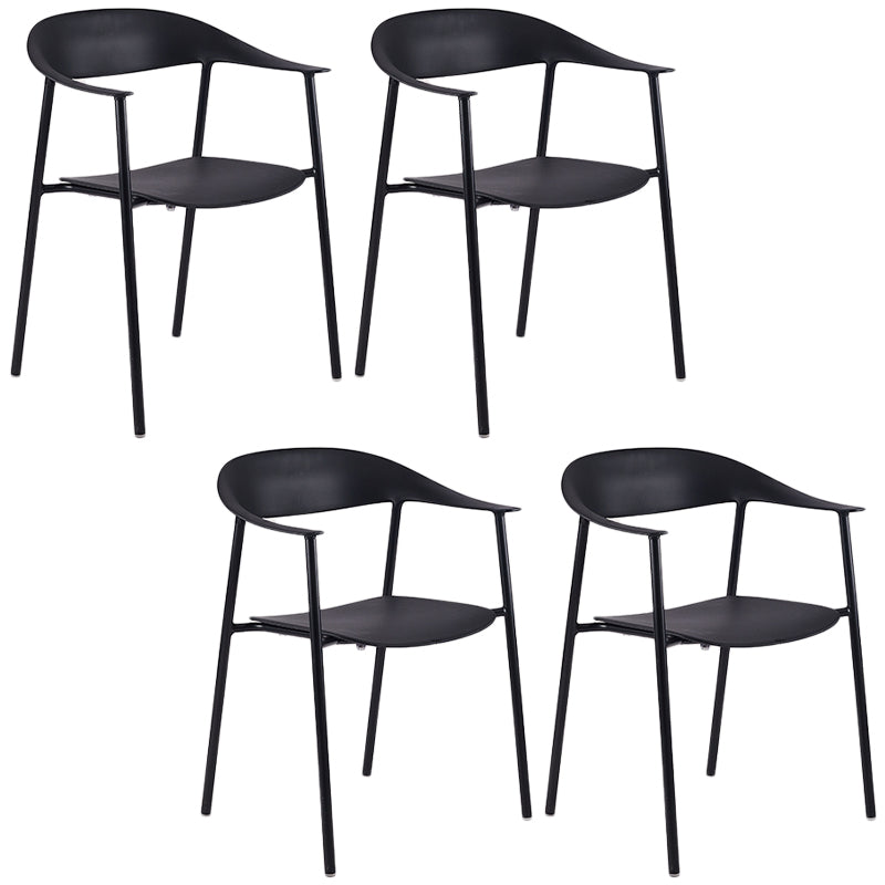 Contemporary Style Dining Chairs Arm Chairs with Metal Legs for Home