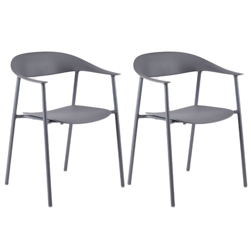 Contemporary Style Dining Chairs Arm Chairs with Metal Legs for Home
