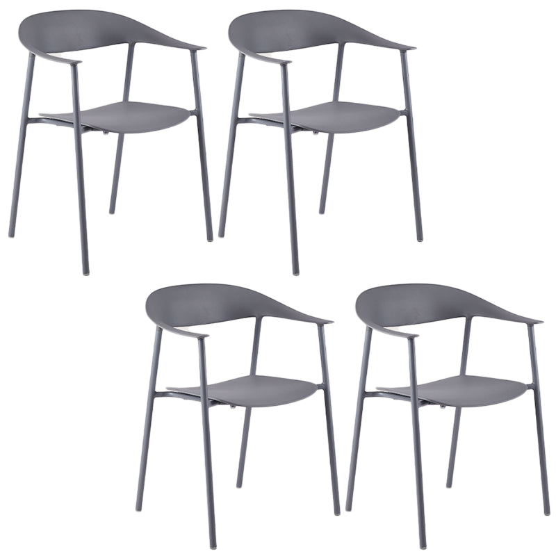 Contemporary Style Dining Chairs Arm Chairs with Metal Legs for Home