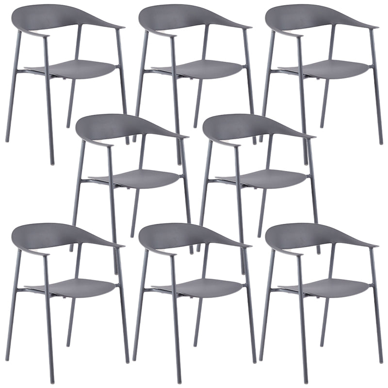 Contemporary Style Dining Chairs Arm Chairs with Metal Legs for Home