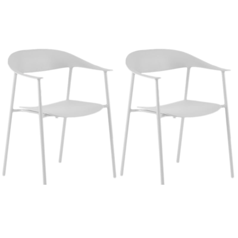 Contemporary Style Dining Chairs Arm Chairs with Metal Legs for Home