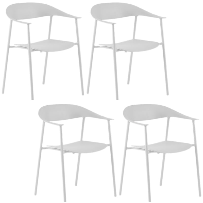 Contemporary Style Dining Chairs Arm Chairs with Metal Legs for Home