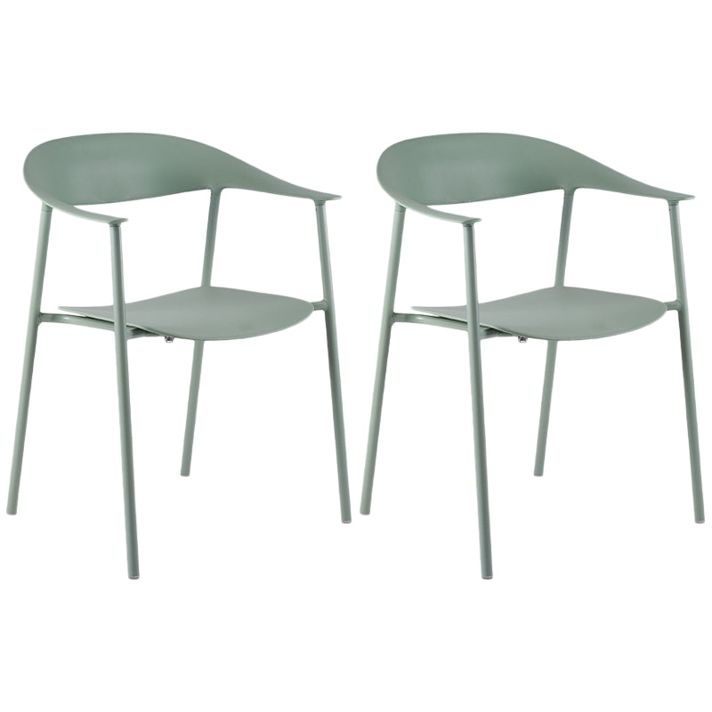 Contemporary Style Dining Chairs Arm Chairs with Metal Legs for Home