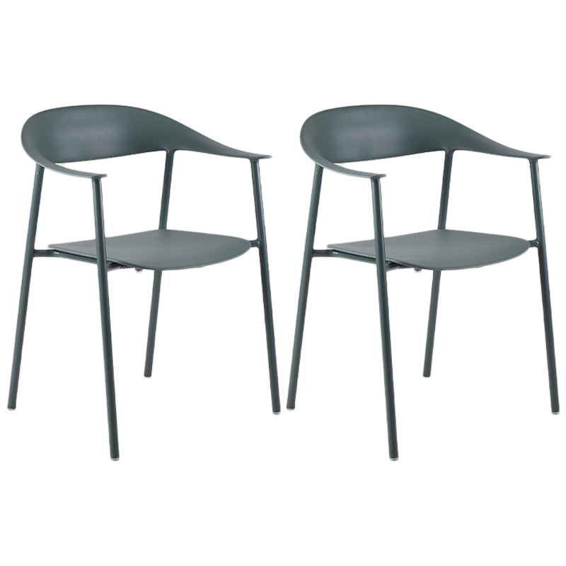 Contemporary Style Dining Chairs Arm Chairs with Metal Legs for Home