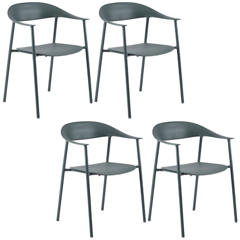Contemporary Style Dining Chairs Arm Chairs with Metal Legs for Home