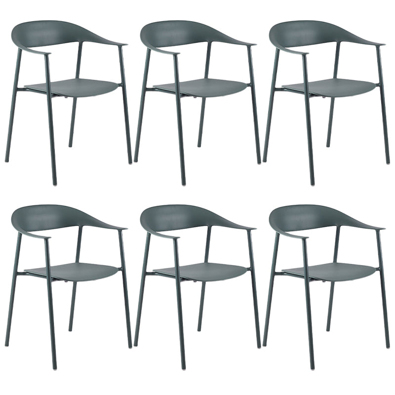 Contemporary Style Dining Chairs Arm Chairs with Metal Legs for Home
