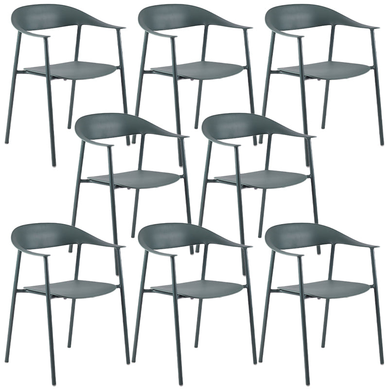 Contemporary Style Dining Chairs Arm Chairs with Metal Legs for Home