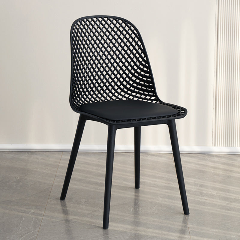 Contemporary Style Dining Chairs Armless Chairs with Plastic Legs for Home