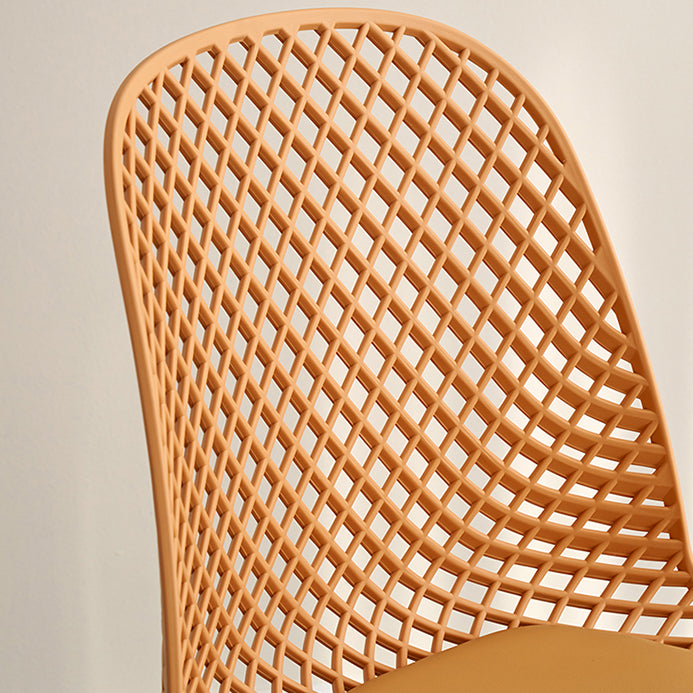 Contemporary Style Dining Chairs Armless Chairs with Plastic Legs for Home